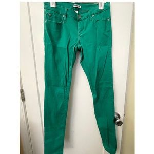 Express skinny jeans, green skinny jeans, size 4